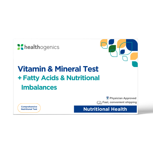 Healthogenics vitamin and mineral test package on a white background