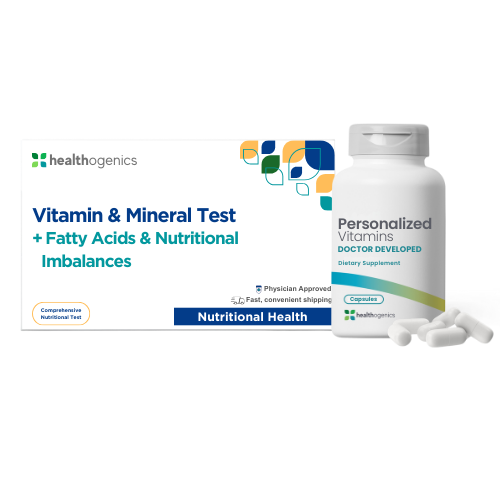 Healthagenics personalized vitamins and supplement packaging on a white background